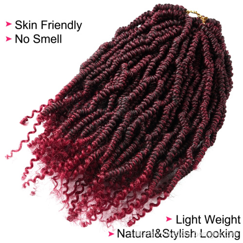 Passion Spring Twists Synthetic Crochet Hair Extensions 12 18 inch Ombre Crochet Braids Fluffy Curly Bomb Twist Braiding Hair
